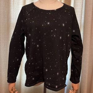 Sonoma Goods For Life Black Celestial Long Sleeve Sleepwear Shirt Womens Medium